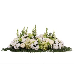 raquette de fleurs blanches de deuil