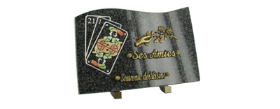plaque funéraire amitié avec cartes de jeux
